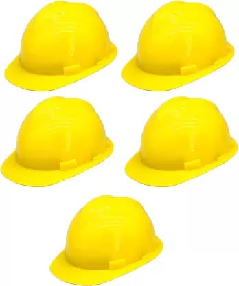 ODDEVEN Plastic Construction Protect Breathable Engineering Power Safety Labour Helmet Construction Helmet Pack of 5 (Size - Free)
