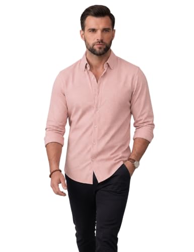 Image of NexaFlair Men's Regular Fit Solid Pattern Laffer Cotton Shirt with Long Sleeve Collared Neck Standard Length and Button Down Closure Type | Mens Casual Shirts | Man's Formal Shirts