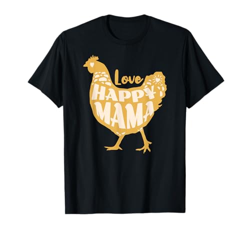 Happy Mama Love - Design in Stile Vintage, Motivo: Fattoria di polli Maglietta