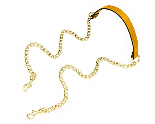 Sangles d'épaule en cuir véritable et chaîne de rechange 18 mm VanEnjoy jaune pour sac à main