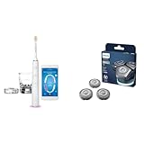 【セット買い】フィリップス 電動歯ブラシ ソニッケアー ダイヤモンドクリーンスマート (充電器用グラス付き) HX9911/66 ホワイト 【Amazon.co.jp限定】 + 【純正品】 フィリップス 替刃 9000シリーズ シェーバー 【本来の性能を発揮】 2年分 (デュアルスティールプレシジョン刃) SH91/51