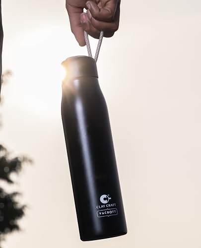Image of CLAY CRAFT VACBOTT Kitkat Double Walled|18 Hours Hot and 24 Hours Cold Water Bottle Vacuum Insulated Flask Bottle|600ml, 1 Pcs, Water Bottles for School|Home|Gym|BIS Certified|1 Year Limited Warranty