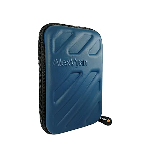Image of AlexVyan - Shock Proof External Hard Disk Case Protector for 2.5 Inch Seagate Expansion 1TB Wired External USB 3.0 2.0 Hard Drive Disk (500 GB, 500GB,1TB, 1 TB, 2TB 2 TB ,1.5TB 1.5 TB 3TB 3 TB Compatible) Cover HDD Case Casing Carry Bag Pouch Sleeve Enclosure (Blue Flower)