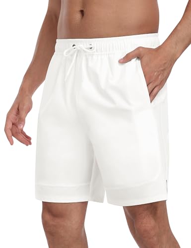 MoFiz Mens Swim Trunks 7 Inch Swim Shorts with Compression Liner Swimming Suits Board Shorts Surf Short Bathing Suit