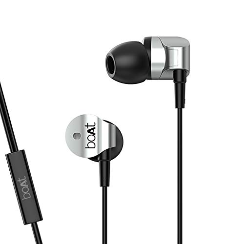 boAt BassHeads 132 Wired in Ear Earphone with Mic (Silver Surfer)