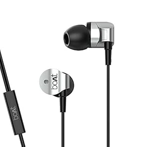 boAt BassHeads 132 Wired in Ear Earphone with Mic (Silver Surfer)