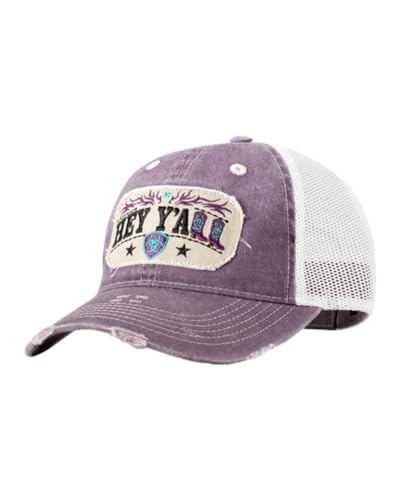 ARIAT Ladies Distressed Cap, Dark Purple