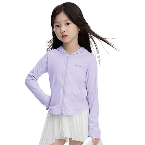Rolanko Girls Lightweight Sun Protection Jacket UPF50+ Zip Up Athletic Hoodie Tops for Kids Fishing Hiking Outdoor2