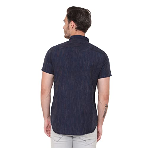 Image of LATEST CHIKAN Men's Cotton Blend Textured Half Sleeves Shirt
