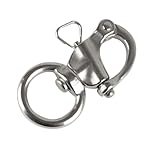 2.5" 316 Stainless Steel Swivel Eye Snap Shackle Quick Release Bail Rigging Sailing Quick Release Mechanism Accessories