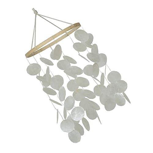 Milisten Suspension Murale Nacre avec Cloche à Vent Décoration Zen pour Jardin Extérieur et Chambre Ornement Délicat Apaisant avec Accessoire Photo...