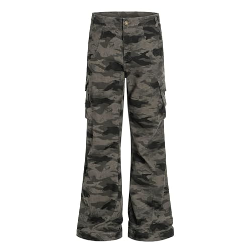 Men's Spring Summer American-Style Trousers - Relaxed Straight-Leg Wide-Leg Casual