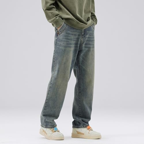 Jeans Pants Trousers Denim Street Washed Retro Men's Loose Classic Trendy Nostalgia Floor Wide Leg4