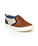 OshKosh B'Gosh Boy's Austin Slip-On Shoe, Tan/Navy, 10 Toddler