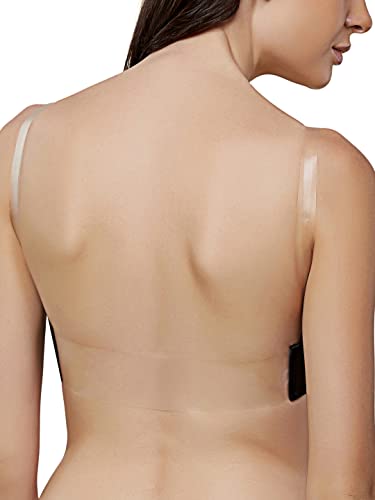 Image of Triumph T-shirt Bra 101 Invisible Wired Half Cup Padded Detachable Multioptional Transparent Backless Party Bra