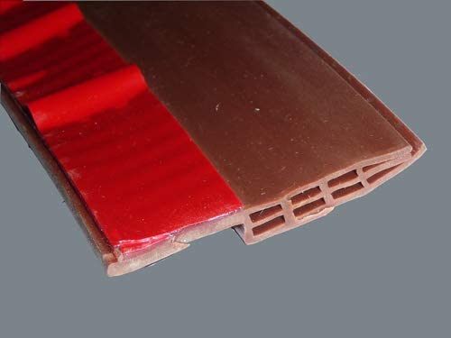 STICK&SEAL 50 mm Wide, Under Door Sweep Weather Stripping Bottom Seal Strip Draft Stopper (Brown, 1 Meter) 1