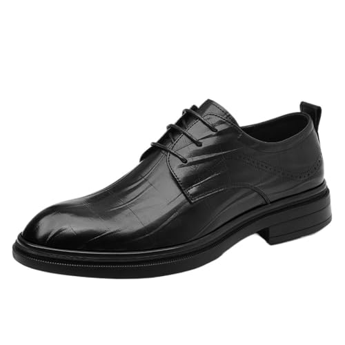 Men's British Korean Style Wedding Dress Shoes Leather Oxfords for Groom Business Formal Casual Breathable Comfortable Anti-Slip