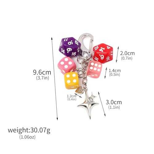 Image of 8 Ball Dice Charm Keychain - Cute Bag Purse Handbag Accessories - Y2K Aesthetic Key Chain for Women Men