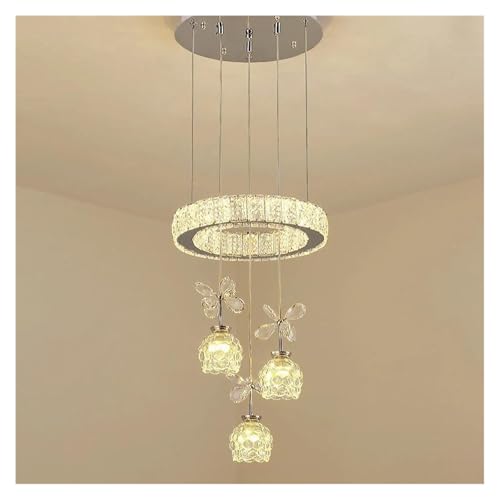 Chandelier LED cristal moderne RC dimmable suspension luminaire de salon
