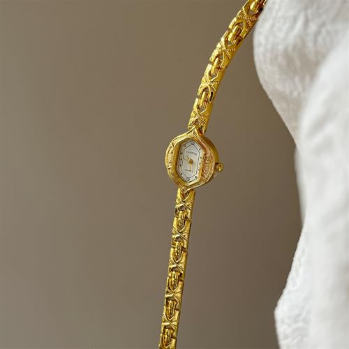 Dacdyi Small Wrist Elegant Bracelet Watch for Women Quartz Wristwatch Vintage Dress Watches with Ornate Design (Gold - White) by Dacdyi - Used condition - Image 2