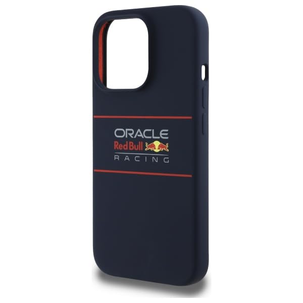 CG MOBILE Red Bull RBHMP14L24SIHSRV Coque pour iPhone 14 Pro 6,1" Bleu Marine Licence Silicone Logo horizontal Compatible avec MagSafe