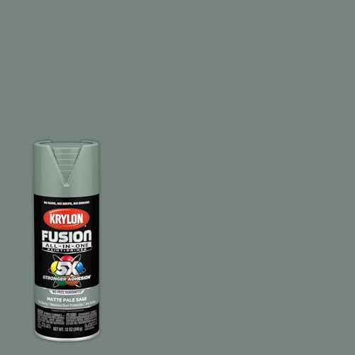 Image of Krylon Fusion All-In-One Adhesive Spray Paint for Indoor /Outdoor Use, 12 oz, Pale Sage