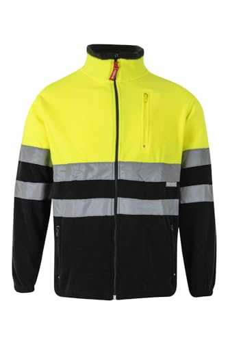 Velilla 183; Chaqueta Polar Bicolor; Color Negro y Amarillo Fluor; Talla L
