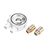 TUCKBOLD Universal Car Aluminum Alloy Oil Filter Cooler Sandwich Thread Plate Adapter Oil Cooler Kit Silver Tone M20x1.5 1/8 NPT Automotive Parts