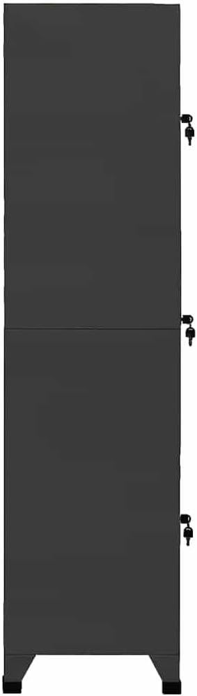Steel Locker Cabinet with Standard Locks 4-Piece Anthracite Storage Unit for Office Organization and Secure Compartments