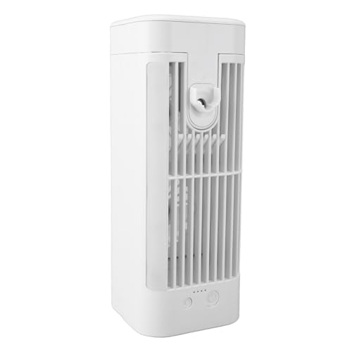 Air Acondicionador de Escritorio de Llenado Superior, Ventilador Pequeño con Luz Nocturna, Motor sin Escobillas y Operación Tranquila, Humidificador de Enfriamiento Ampliamente