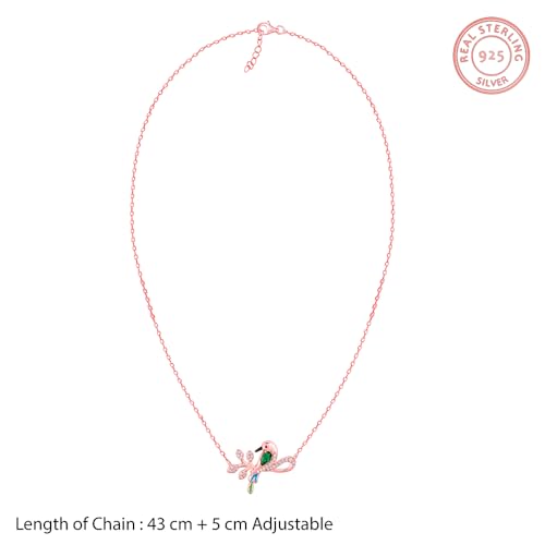 Image of GIVA 925 Silver 18k Gold Plated Rose Gold Zircon Necklace | Gifts for Women & Girls