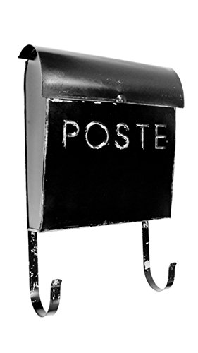 Nach Th-10043 French Euro Aged Wall Mounted Mailbox With Newspaper Holder, Rustic Black, 12 X 11.2 X 4.5 Inch #TOP6