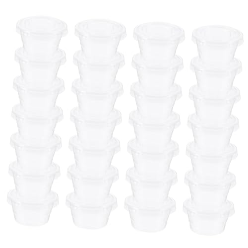 Alipis 100pcs Small Sauce Cups Lids 60ml Disposable Portable for Dressings Sauces Desserts