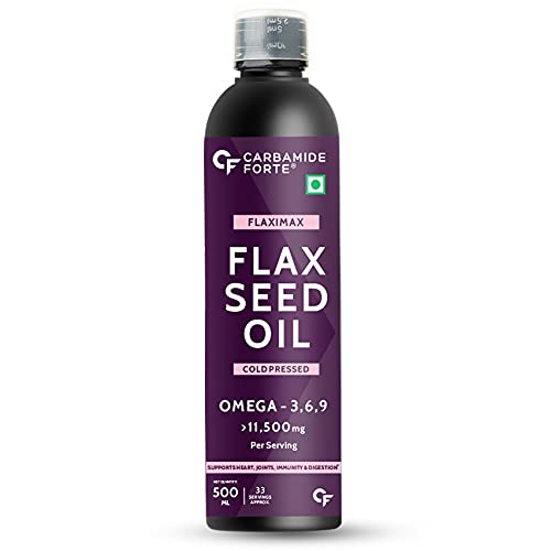 Carbamide Forte Cold Pressed Flax Seed Oil with 11500mg Omega 3 6 9 Per Serving for Eating, Skin & Hair Growth – 500ml Vegetarian Oil Carbamide Forte Cold Pressed Flax Seed Oil with 11500mg Omega 3 6 9 Per Serving for Eating, Skin & Hair Growth – 500ml Vegetarian Oil