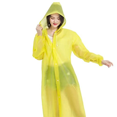 Colexy Regenponcho mit Kapuze, Wasserdicht Regenjacken Regencape Unisex, Wiederverwendbar Regenponcho Fahrrad Poncho Multifunktionaler Regenmantel für Wandern Radfahren Camping und Reisen (Gelb)