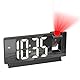 OQIMAX Digitaler Wecker mit Projektion, Projektionswecke mit 4 Stufen Bildschirmhelligkeit, Projektion Uhr mit Temperatur, Datum, 12/24H, Snooze, LED-Spiegeluhr Wecker Digital für Schlafzimmer Büro