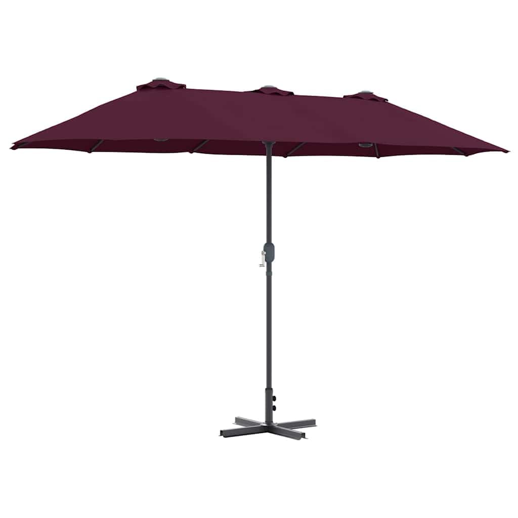 Parasol ogrodowy z poliestru i aluminium, z ręczną korbą, składany parasol na taras, do ogrodu, na balkon, ochrona przed słońcem i wiatrem