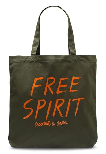 Scotch & Soda grand sac tote bag militaire en toile imprimée kaki