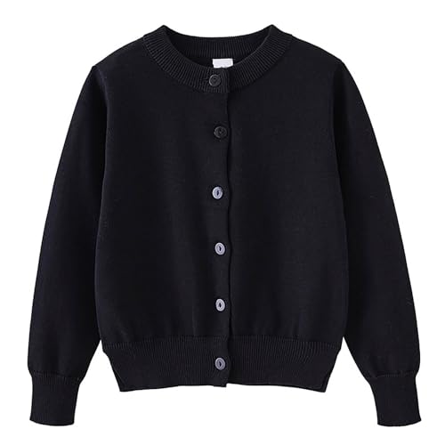 Girls' Cardigans Button Front Long Sleeve Jacket Crewneck Knit Sweaters Elegant Cardigans for Girls Fall Winter Thermal Tops