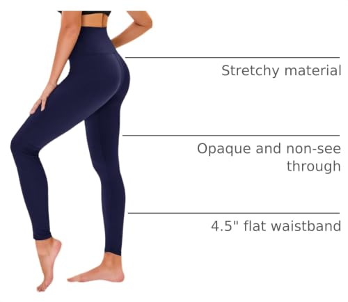 Image of TNNZEET High Waisted Leggings for Women - No See Through Tummy Control Cycling Workout Yoga Pants with Pockets Reg & Plus