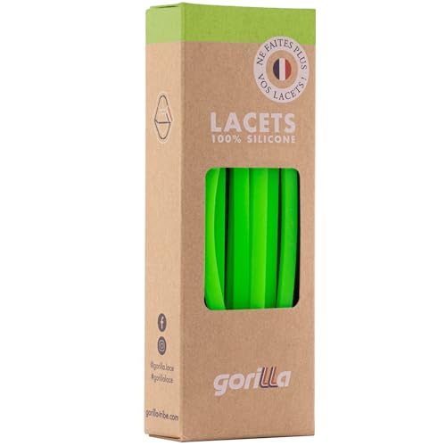 Lacets Élastiques Silicone Gorilla – Sans Nœud, Autobloquants, Adulte & Enfant (110 Cm)
