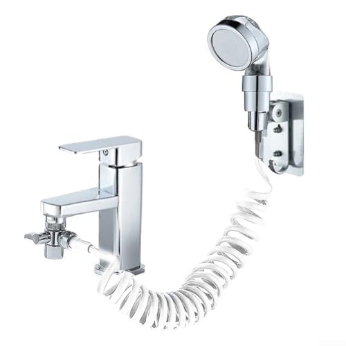Kit de pommeau de douche réglable avec accessoires complets et options d'installation flexibles (A)
