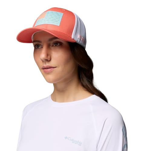 Image of Columbia Unisex PFG Fish Flag Mesh Ball Cap, Melonade /Fish Flag, S /M