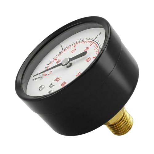 Lumonic I Manometer 0-6 0bar I 1/4 Zoll I Klasse 2 5 I Anschluss hinten I Durchmesser 50mm I Druckmesser I für Druckluft und Wasser