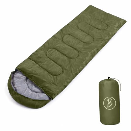 Image of Sleeping Bag for Camping & Travel | Regular Size Lightweight Sleeping Bag (1kg) | Comfortable, Easy to Carry & Store. Pack of 1 (Green)