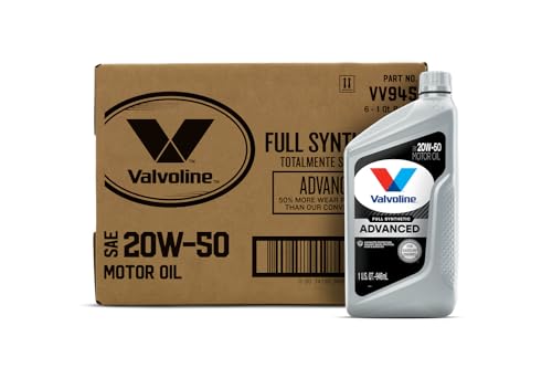 Image of Valvoline Advanced Full Synthetic SAE 20W-50 Motor Oil 1 QT, Case of 6