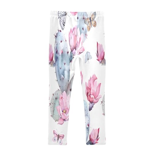 Bolaz Toddler Girls Leggings Printed Yoga Pants Leggings Pink Opuntia Cactus for Kids2