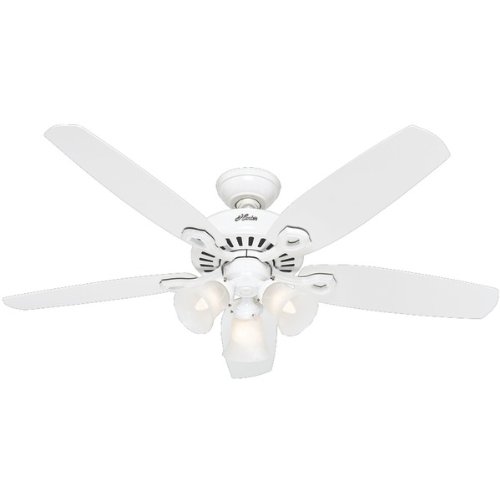 Image of Hunter Builder Plus, Indoor, Ceiling Fan, Pull Chain, 52 inch, Snow White