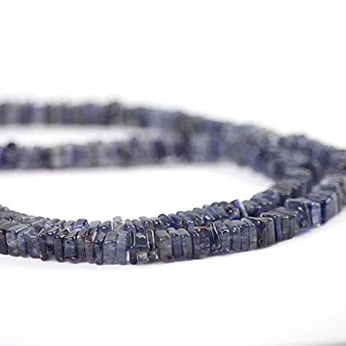 Iolite pierre fine de qualité carrée heshi bleu encre 4.5mm pour joaillerie