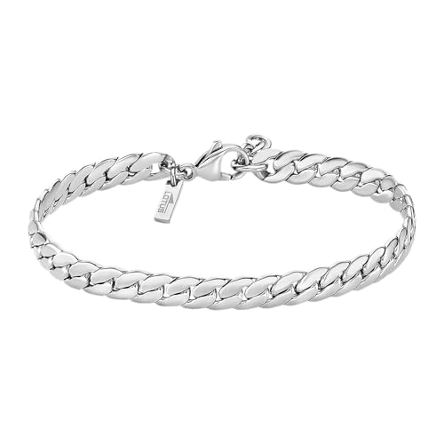 LOTUS STYLE Pulsera Hombre Acero Inoxidable 316L Brazalete de Diseño Sofisticado, Confortable y Resistente al Agua - Pulseras Hombre - Plateada 210.00 mm LS2210-2/1 - Ideal para Regalo